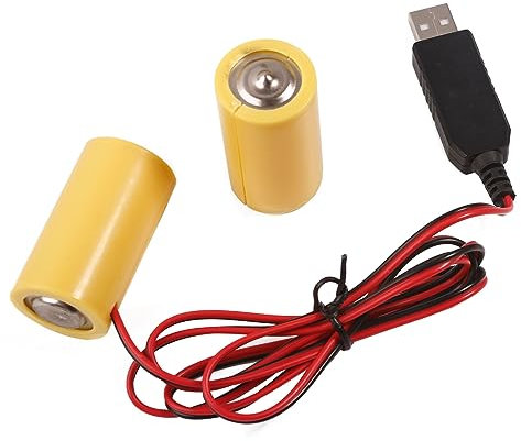 Newwyt Universal LR14 C Battery Eliminators USB Powered Cable Replace 2Pcs 1.5V C Size Battery for Led Lamps Electronics Toy Plastic