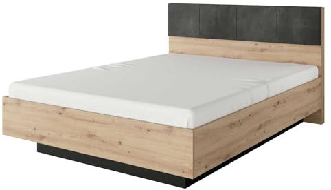 Feldmann Preiswert Wohnen Bett Doppelbett Tally 160x200cm Artisan Eiche anthrazit mit Lattenrahmen