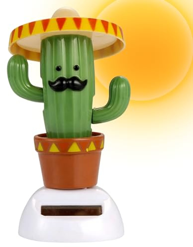 Solar Powered Dancing Cactus – Sun Power Swinging Animated Bobble Dancer Solar Figurine for Car Dashboard Dancing Cactus Holiday Car Decoration Solar Figures for Office Home Desk