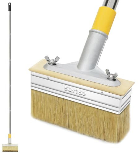 SUPERFA 6 In Decking Paint Brush with 60 in Long Handle, Deck Stain Applicator for Decking Stains, Decking Paint, Garden Paints