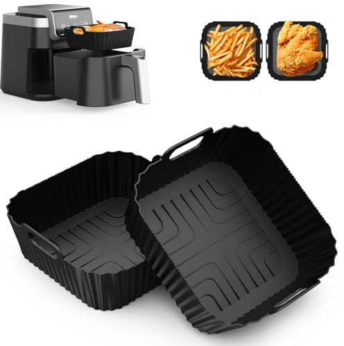 2 st. Ninja varmluftsfritös tillbehör för Max Pro 6,2 L AF180EU Philips HD9270, 21 cm silikonmoule-insatser silikonform för 6,2 l AF180DE 4,7 L AF140EU Air Fryer