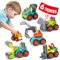 HOLA Cadeau Jouet Bebe 1 an Jouet Voiture Enfant 2 Ans Jeux Exterieur Enfant Camion Cadeau Pelleteuse Garcon 3 Aans 6 PCS Mini Trucks Engins de Chantier Jouets pour Garçon et Filles