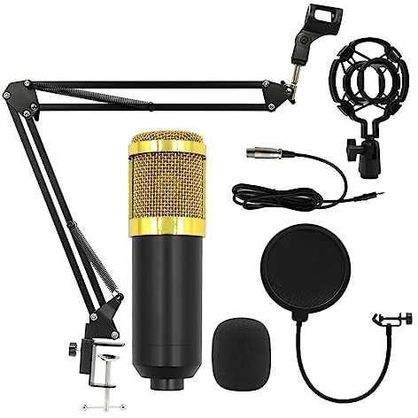 Table de mixage DJ, Kits de microphone à condensateur professionnel V8 carte son karaoké avec support de microphone condensateur USB MIC diffusion en direct(BM800)