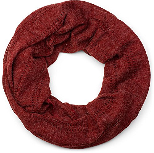 styleBREAKER snood rond en maille, vintage, écharpe, tissu, unisexe 01017045, couleur:Bordeaux-rouge