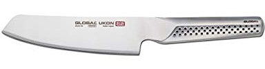 Global UKON Nakiri Knife with 14cm Square Tipped Blade, Vegetable Knife, CROMOVA 18 Stainless Steel