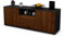 Stil.Zeit TV Schrank Lowboard Ameriga, Korpus anthrazit matt, Front Holz Design Walnuss (135x49x35cm), Push to Open Technik & Leichtlaufschienen