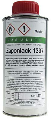 Laque de zapon - La meilleure protection pour les surfaces en argent - Convient également pour le laiton, le tombac et l'étain - Laque transparente à base de solvant - Sèche rapidement - 250 ml
