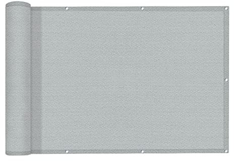 AXT SHADE Pantalla Privacidad Balcón 90x300cm HDPE Ocultacion Balcon Protección Viento y Los Rayos UV con Ataduras de Cables para Exterior Terraza-Gris Claro