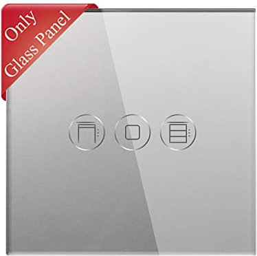 BSEED Pannello per interruttore intelligente per tapparelle, interruttore a tocco, pannello in vetro per tapparelle WiFi, 86 mm, colore: grigio