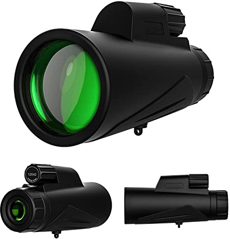 12X42 Monokular Teleskop För Vuxna Barn, Hd Kompakt Högeffekt Vattentätt Monokulärt kikarsikte Med Klar, Fmc-lins Bak4 Prisma Monoculars För Fågelskådning Jakt Vandring Resor Camping little surprise