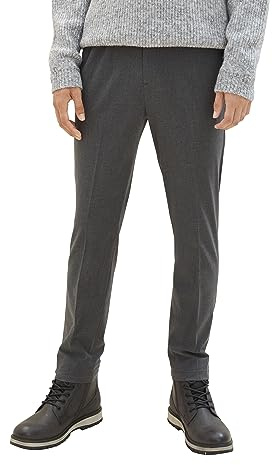 TOM TAILOR Denim Pantalones de Corte Entallado Relajado para Hombre en Longitud de Tobillo, 10775 - Mid Grey Melange, 28W / 30L