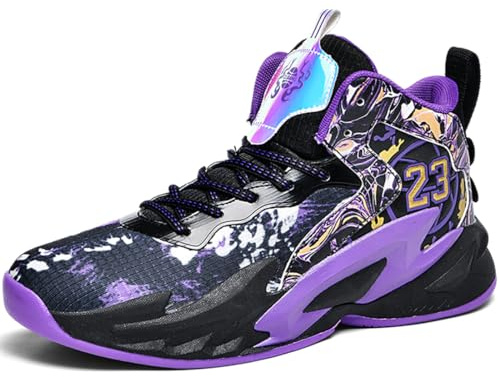 Kmrlofiy Basket Skor Män Halkfria Gymnastikskor Män Andas Sneakers Och Sportskor Basket Träningsskor Pojkar Sneakers, Sjb F35, 42 EU