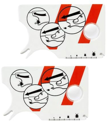 MAEXUS® Zeckenkarte, Zecken Waagenkarte Mit Lupe, Zeckenkarte für Menschen Klein, Schnelle Reinigung für Menschen Hunde Katzen