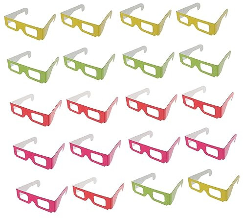 TINEASUR 20 Pièces Lunettes De 3D Lunettes 3D pour Enfants Verres en Carton pour Enfants 3D Verres en Carton 3D Lunettes Anaglyphes Carton Double Couche 250g