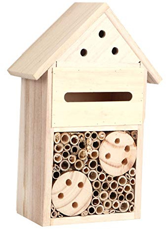 Casa di Api in Legno, Giardino da Giardino a Api Hotel per Api, Farfalle, Decorazioni per la Scatola di Nidificazione della Sala Api in Legno. (BLACK)