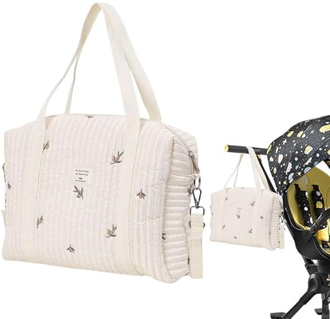 Générique Sac De Maternité Pour Sac Bébé, Capacité Brodé Sacs À Langer Pour Bébé Maternité Valise,Sacs À Langer Fourre-tout Brodé En Coton Doux Couches Pour Maman, Fourre-tout De Voyage Multifonction