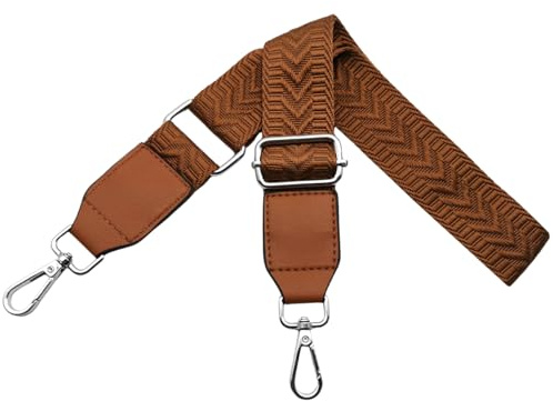 Correa para Bolso Correa de Hombro Ajustable Bandolera con Cuero, Reemplazo Correa Bolsos con Mosquetón Plateado 3.8cm Anchura para Mujer Crossbody, Marrón, U2-19