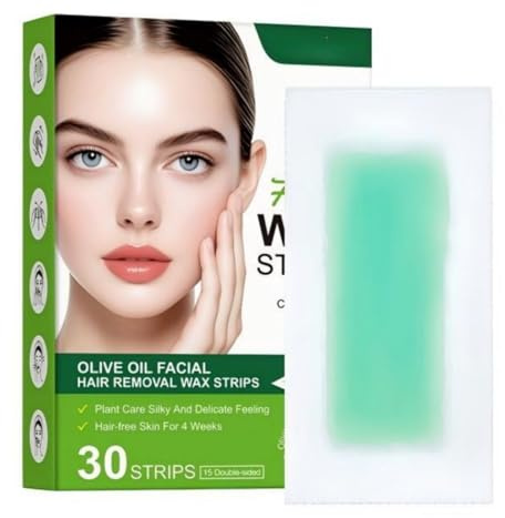 30PCS 2 In 1 Wax Strips For Face Hair Removal,15 Dual Sides Face Wax Strips,Bikini W-ax Strip,Non-Messy, Travel-Friendly, Smooth Skin Solution,Gentle And Fast-Working For F-ace,Eyebrow,Upper Lip