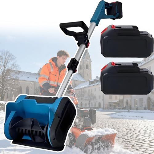 forplubossmmp Pala Quitanieves Eléctrica Inalámbrica De 21 V, Potente, 2800 RPM, Batería, con Alcance De 8 M Y 15 Cm De Profundidad. Nieve Segura para Entradas De Vehículos, Parques Infantiles