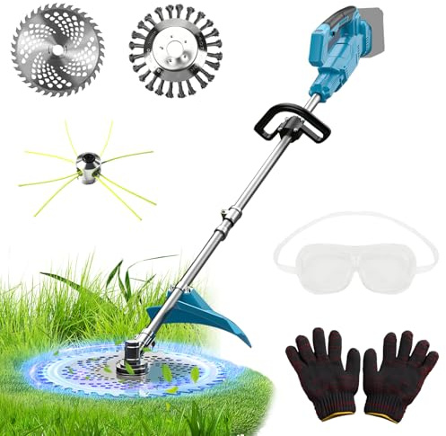 10-tums batteridriven grästrimmer kompatibel med Makita 18 V-batteri (utan batteri)