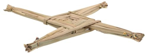 MUSISALY Croix de Paille Tressée la Main en Paille Naturelle – Croix Traditionnelle Irlandaise de Sainte Brigitte Décorative Murale Table – Décoration Spirituelle Irlandaise pour Maison,