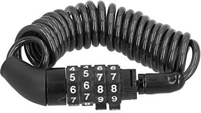 KIMISS Candado de Cable para Casco Fuerte Antirrobo Contraseña de 4 Dígitos Combinación Reiniciable Bicicleta para Motocicleta Scooter Negro 1,5 M