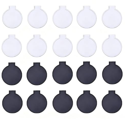 lomdung 20 Piezas Mini Espejos Redondo Plegable, (Negro, Blanco)