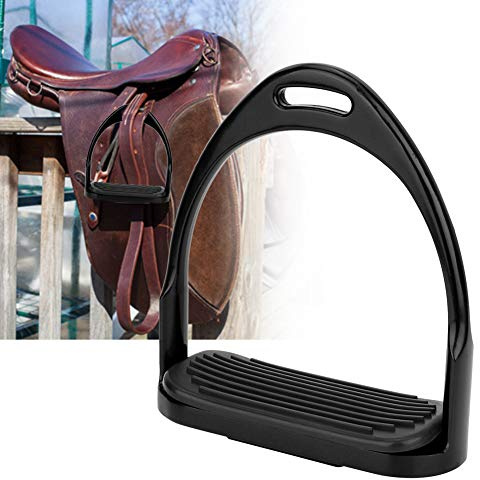 Jenivaint Étriers d'équitation Étrier d'équitation en Aluminium avec Coussinet en Caoutchouc, Larges Bandes de Roulement, Charge de 300 Kg, Finition Polie Antirouille pour Cavaliers de Course