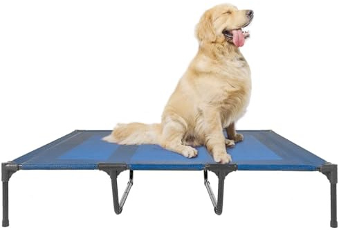 suddus Elevated Dogs Bed Waterproof Outdoor, Portable Raised Dog Bed, Dog Beds Off the Floor, Dogs Bed Easy Clean Indoor or Outdoor Use, X-Large, Blue