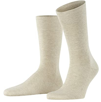 FALKE Herren Socken Family M So nachhaltige Baumwolle einfarbig 1 Paar, Beige Sand Melange 4650, 39-42
