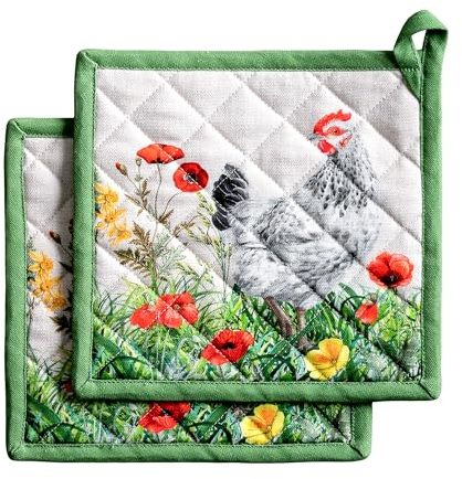 Maison d' Hermine Pot Holders 100% Cotton Potholders (20 x20 cm, Pack of 2)