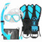 HH HHAO SPORT Schnorchelset Kinder mit Flossen, 180° Panorama Weitblick Taucherbrille Kinder, Verstellbaren Schwimmflossen, Hochwertige Tauchermaske und Dry Top Schnorchel, mit Tragetasche