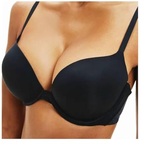 2 Sizes Bigger Boost Bra Super maximise Push Up Thick Padded Bombshell VS add 2 Cups Assets Full Effect (as8, Cup_Band, d, 38, Black)
