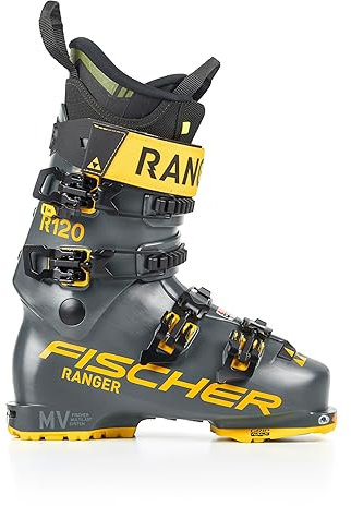 Fischer Herren Ranger 120 GripWalk DYN Alpine Freeride All Mountain Downhill Multi Performance MV Skischuhe, Grau/Grau, Größe 28,5