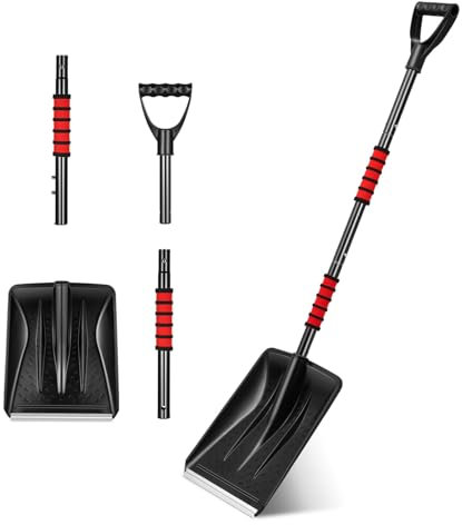 Yardwe Pala Da Neve, Portatile Pala Pieghevole, Pala Da Giardino, Pala Da Neve In Iron Adatto Per LAuto Il Campeggio LEsterno