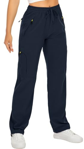 mosingle Womens Hiking Walking Trousers for Safari Cargo Travel | Lightweight, Quick Dry, UPF 50 Outdoor Pants for Camping Work Golf Trekking Zipper Pockets
