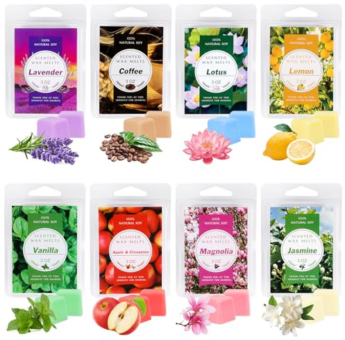 Fonyet Doftvax för doftlampa, 8 dofter, Melts, sojavax, Scentsy, vax för bröllop, födelsedag, alla hjärtans dag, jul