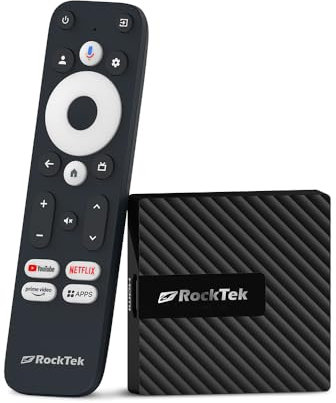RockTek GB1 HDMI Dongle con Google TV, 2G RAM 32G RGM 4K Streaming Media Player Certificado Google Soporte Netflix, Disney+, Apple TV+, Chromecast, Dolby Vision/Audio, Voice Remote, WIFI5, BT5.0