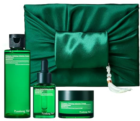 Pyunkang Yul Korean Skincare Set, lenitivo e idratante, toner, fiala e crema, confezione tradizionale coreana, senza irritazione (set da 3 pezzi)