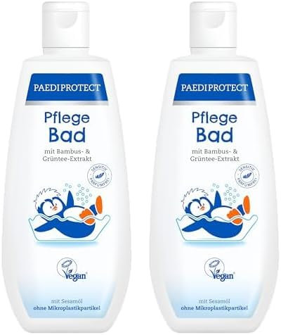 PAEDIPROTECT Pflegebad Baby & Kinder Badezusatz 250 ml, ohne Parfüm & Mikroplastik, hautschonendes Schaumbad pflegt und reinigt die Haut, spendet Feuchtigkeit und Schutz, Waschgel als Entspannungsbad