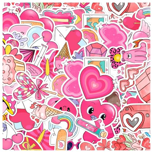 Cute Love Themed Stickers Pack for Kids Teens Scrapbooking Laptop Water Bottles Journals DIY Crafts Vinyl 50pcs Phone Case Bumper Motorcycle Bedroom Car