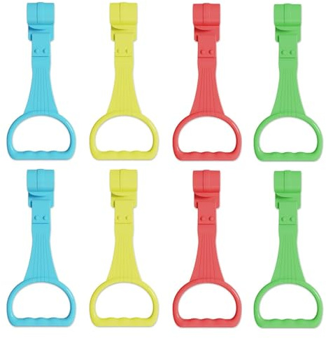 8 PCS Pull up Rings, Colorful Playpen Hand Rings for Aged 15 Above | Cot Accessories Crib Pull up and Ring Bed Stand up Ring, Walking Assistant and Stand up Support with Hanging Ring