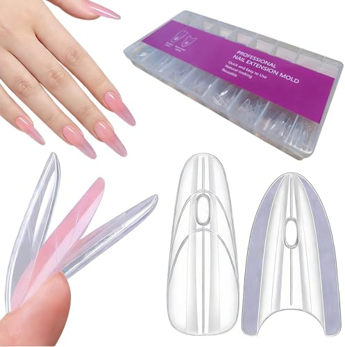 Ceriselle Polygel Starter Set, 240 pezzi Polygel Dual Tips Unghie, Forme Dual Nails Sandwich per Estensione Unghie Fai-da-te, 15 misure forme in plastica trasparente per manicure a casa