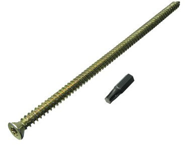 8 viti per telaio in calcestruzzo e finestre, 7,5 mm, 72 mm + punte Torx.