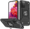 KANSi Cover compatibile per Samsung Galaxy S21 Ultra 5G, Custodie Silicone TPU 360° Rotante Anello Magnetica Anello Ring Supporto Bumper - Nero