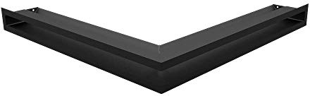 Grille de Ventilation KRATKI AIR | Grille de cheminée d'angle Ouverte 560 x 560 x 60 mm | Noir | Grille d'extraction pour Ventilation de cheminée | Prise d'air à Un Angle de 45 degrés