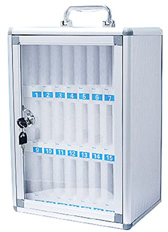12/24 /36/48/60 Slots Cell Phone Locker Box Aluminum Alloy Lockable Military School Classrooms Put Mobile Phone Management Storage Cabinets On The Wall (Color : Silver, Size : 24)