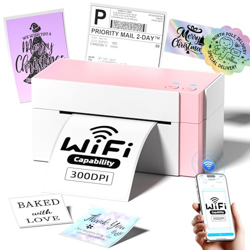 Omezizy WiFi Thermal Label Printer 4x6 Wireless Shipping Label Printer for Small Business,300DPI Label Printer Machine,Compatible with PC&iPhone,Tiktok,USPS,Shopify