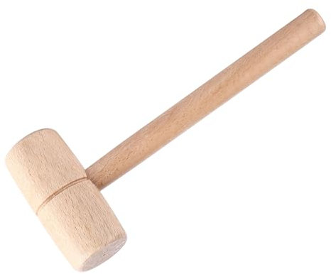 Woodworking Wooden Mallet Comfortable Beech Wood Round Head Hand Tool for Professional or Amateur Use, Lightweight and Accurate for Projects