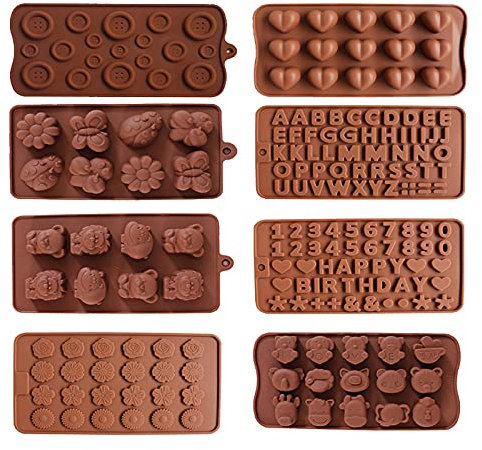 imposyu 6pezzi Stampo in Silicone per Cioccolatini Stampo Antiaderente per Cioccolatini Stampo Marrone per Cioccolato Stampo Silicone per Praline Cioccolato Budini Torte Gelatina
